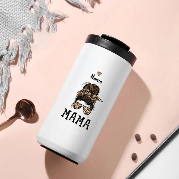 Vaso de café personalizado de 14 oz "Mamá y niños (desordenado)"