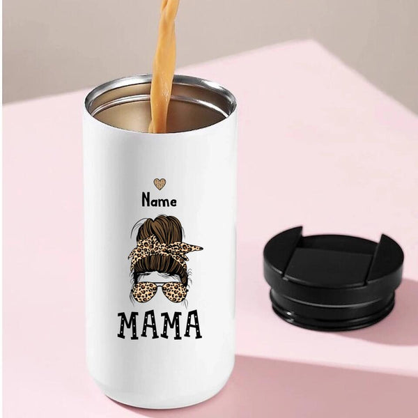 Vaso de café personalizado de 14 oz "Mamá y niños (desordenado)"