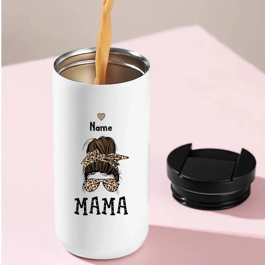 Vaso de café personalizado de 14 oz "Mamá y niños (desordenado)"