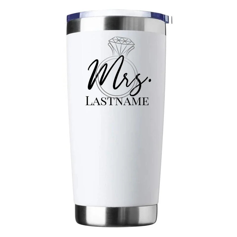 Mrs With Ring Personalized Tumbler