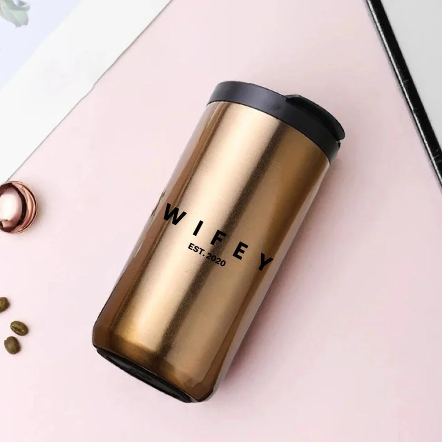 Vaso de café personalizado de 14 oz para esposa