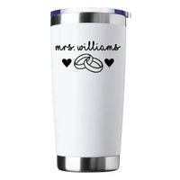 Mrs Personalized With Rings Tumbler