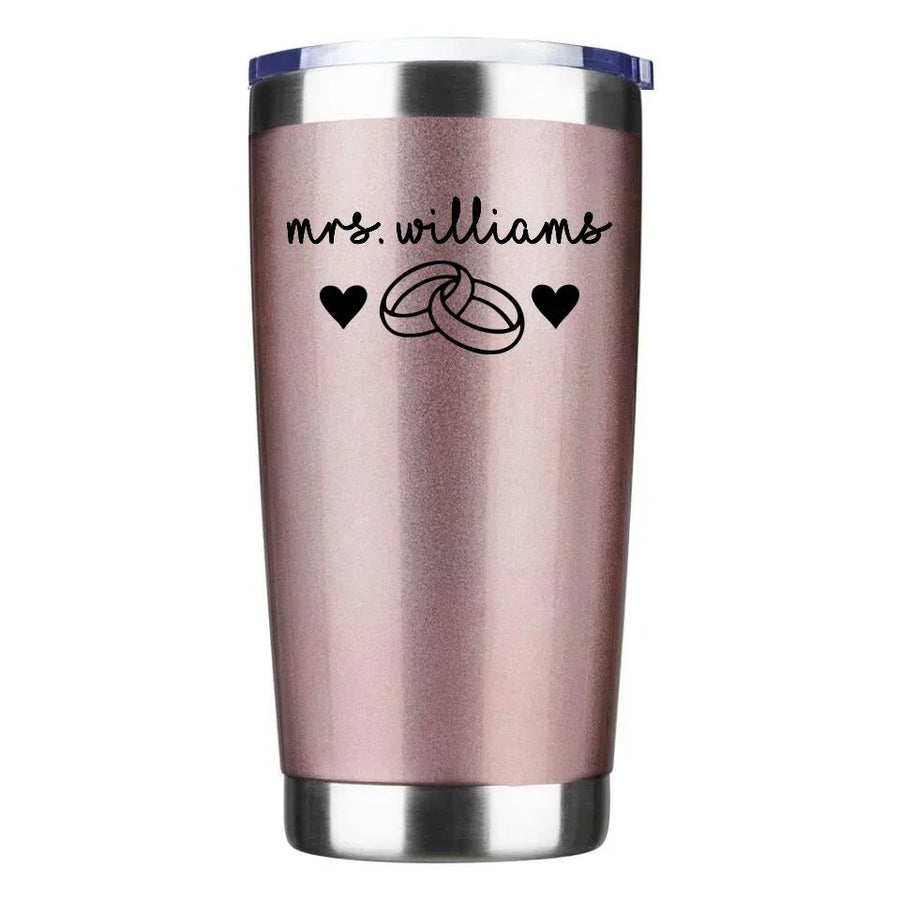 Mrs Personalized With Rings Tumbler