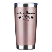 Mrs Personalized With Rings Tumbler