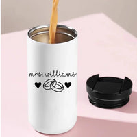 Mrs Personalized With Rings 14oz Coffee Tumbler