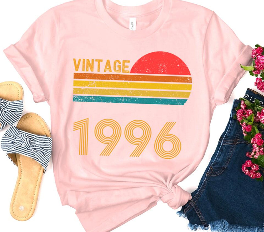 Personalized Year Vintage Birthday Sun Tee