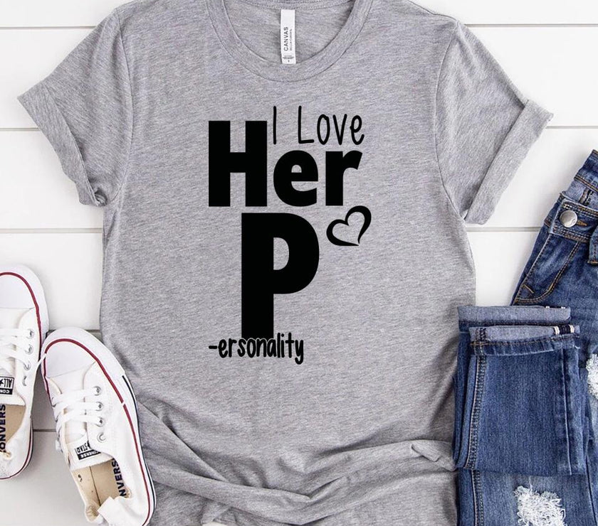 I Love Her P I Love His D T-Shirt