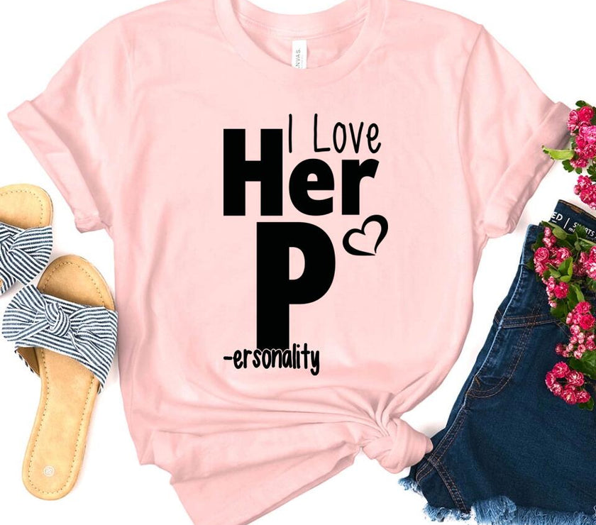 I Love Her P I Love His D T-Shirt