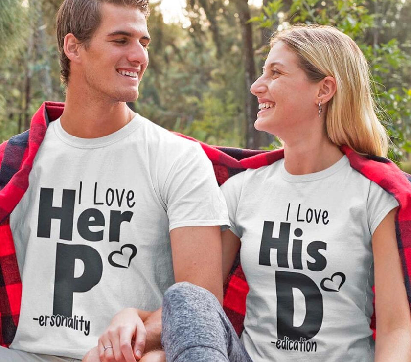 I Love Her P I Love His D T-Shirt