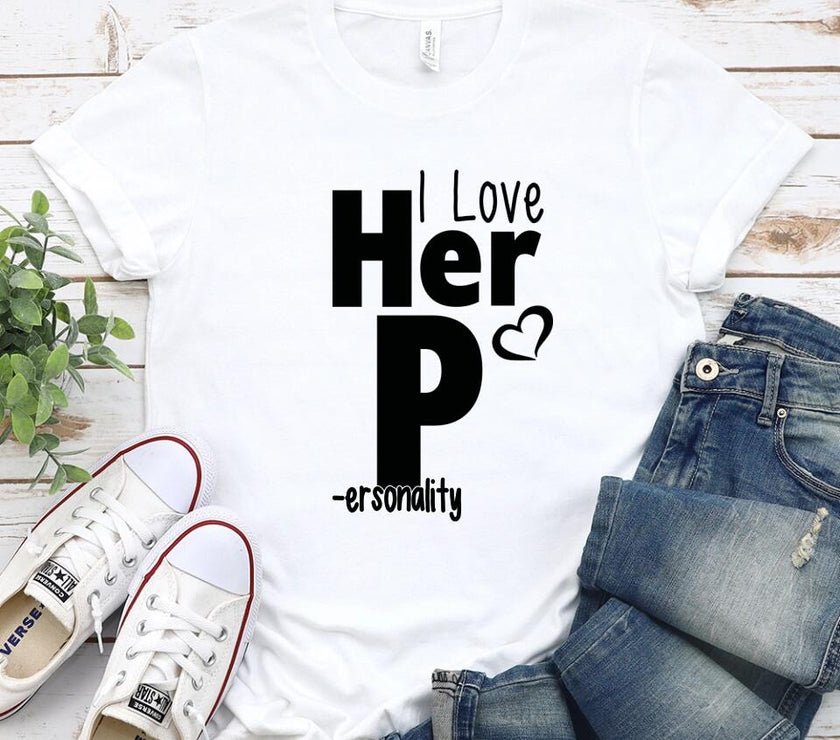 I Love Her P I Love His D T-Shirt