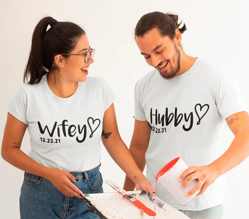 Hubby & Wifey Personalized Wedding Date Top