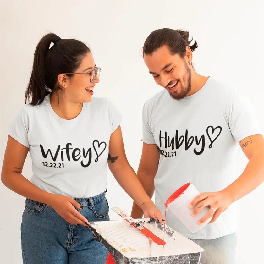 Hubby & Wifey Personalized Wedding Date Top