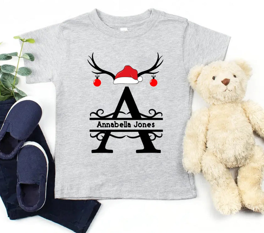 Personalized Initial Christmas T-Shirt