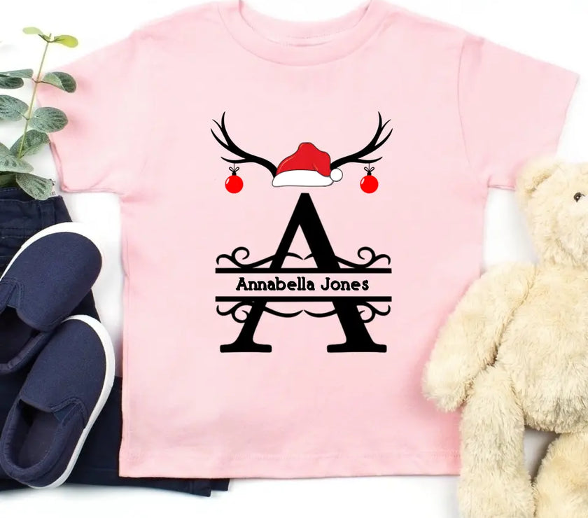 Personalized Initial Christmas T-Shirt