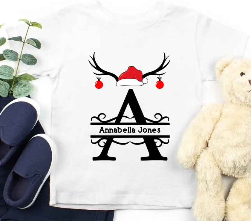 Personalized Initial Christmas T-Shirt