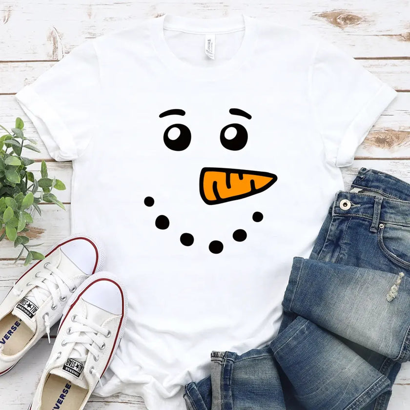 Snowman Couple Tee - white