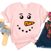 Snowman Couple Tee pink