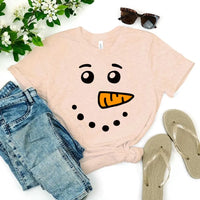 Snowman Couple Tee peach