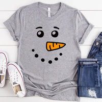 Snowman Couple Tee Gray