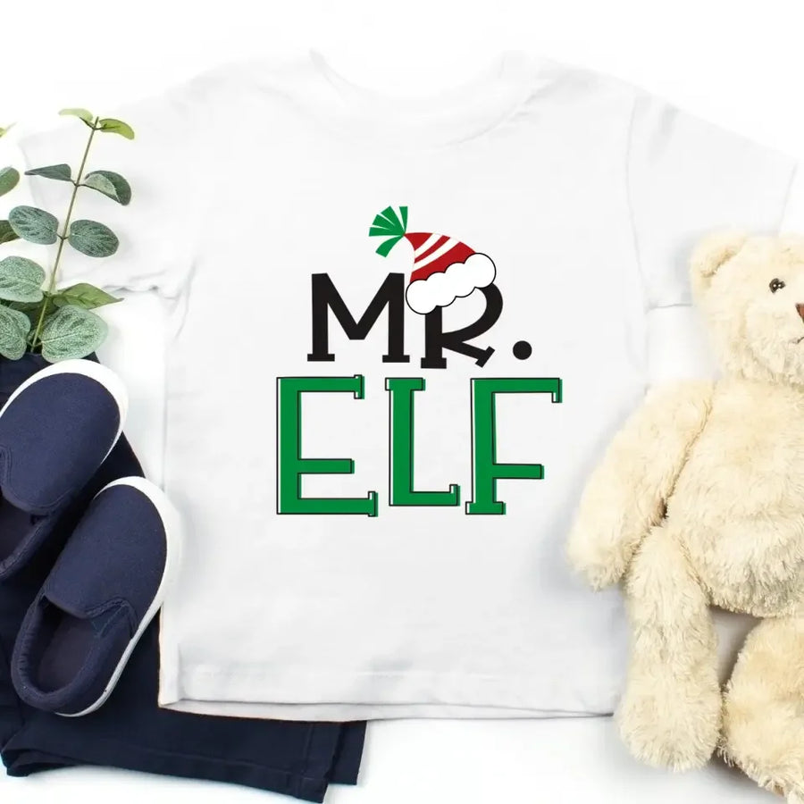 Mr And Mrs Elf Raised By Elves Family Tee