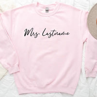 Mrs. Personalized Last Name Crewneck Top