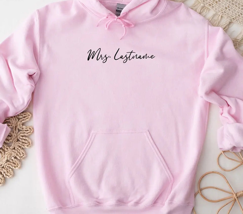 Mrs. Personalized Last Name Crewneck Top