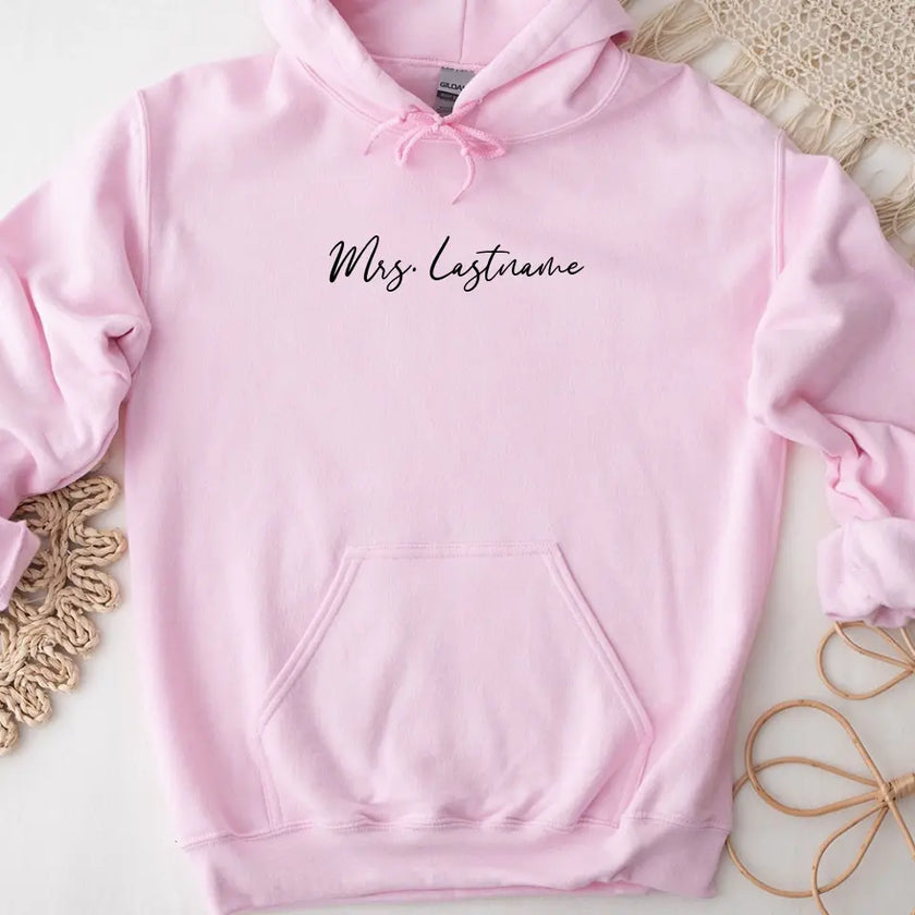 Mrs. Personalized Last Name Crewneck Top