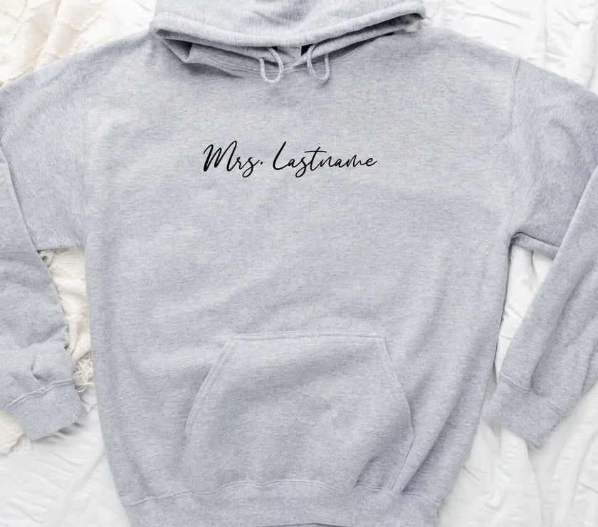 Mrs. Personalized Last Name Crewneck Top