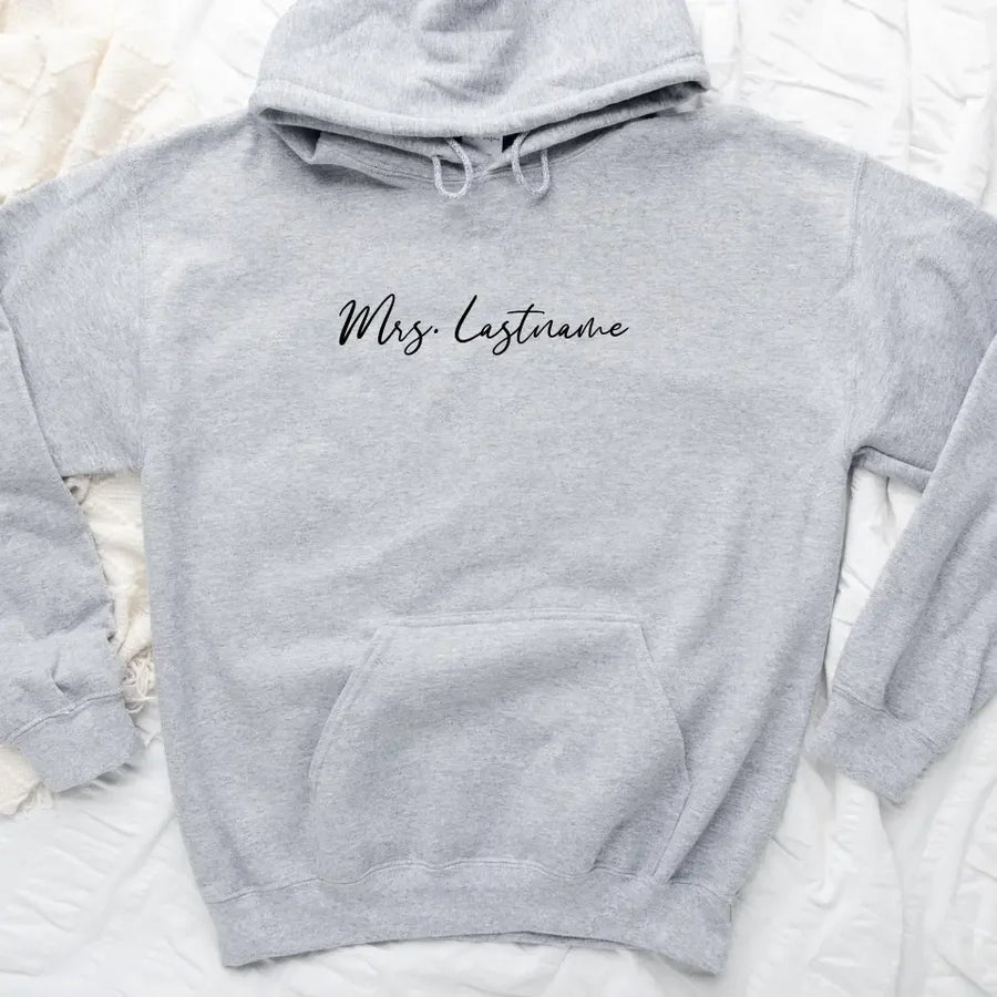 Mrs. Personalized Last Name Crewneck Top