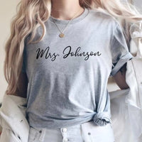 Mrs. Personalized Last Name Crewneck Top