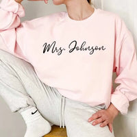 Mrs. Personalized Last Name Crewneck Top