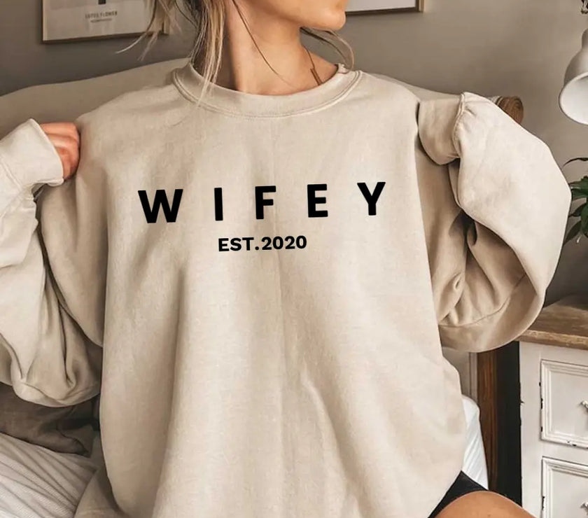 Wifey Personalized Crewneck Tee