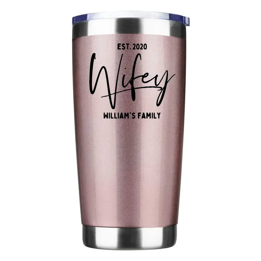 Wifey Hubby Established Personalized Tumbler
