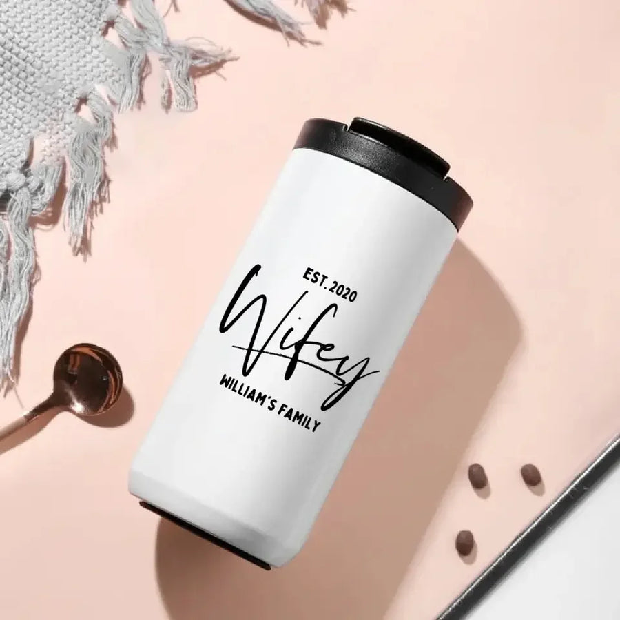 Wifey Hubby Established Personalized 14oz Coffee Tumbler