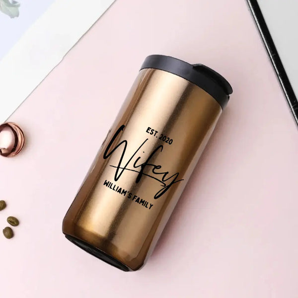 Vaso de café personalizado de 14 oz para esposa y esposo