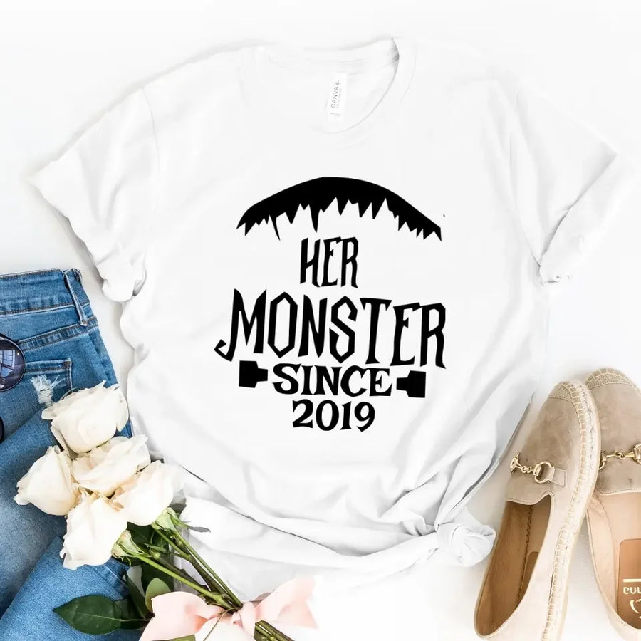 Her Monster Since 2019 White Halloween Shirt