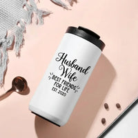Vaso de café personalizado de 14 oz "Marido, esposa, mejores amigos" 