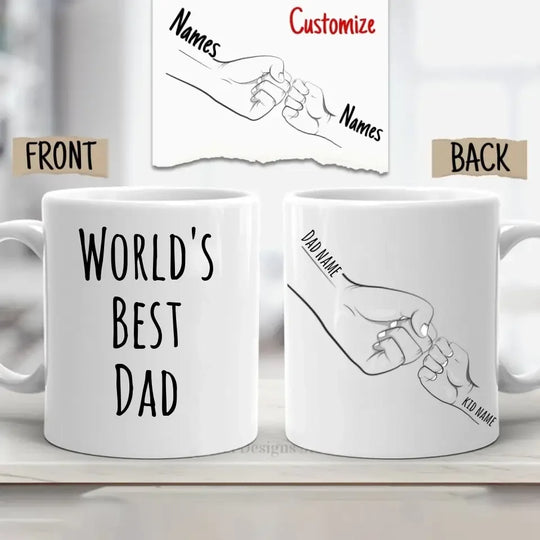 World's Best Dad Mug Personalized For Dad And Me