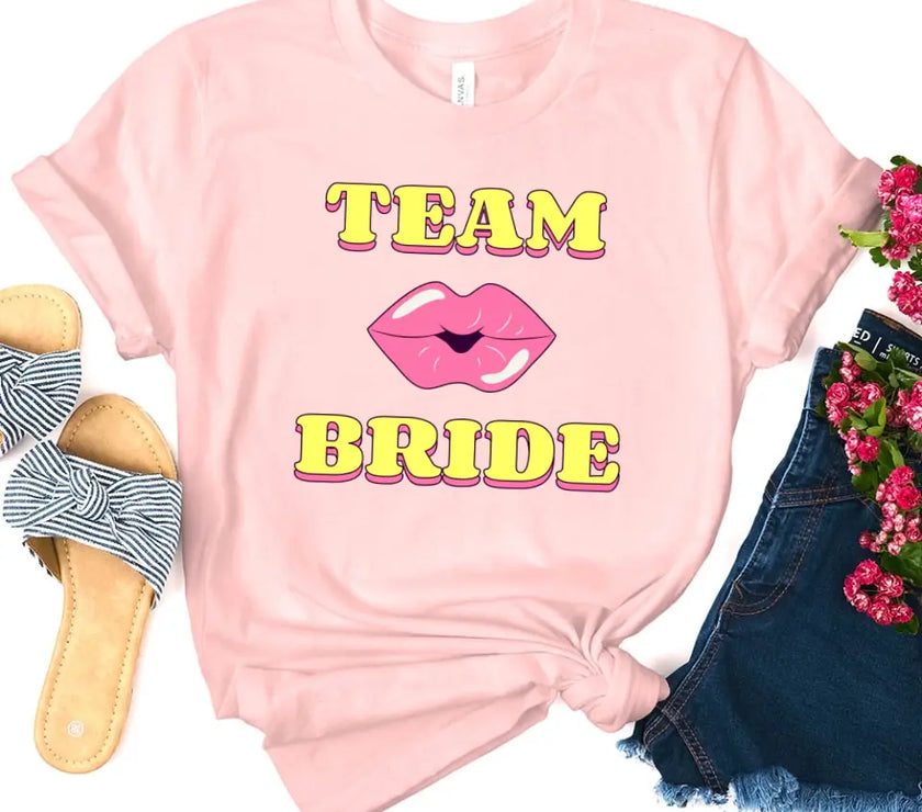 🍾 Team Bride & The Bride 💍 Bachelorette Party Matching T-Shirts