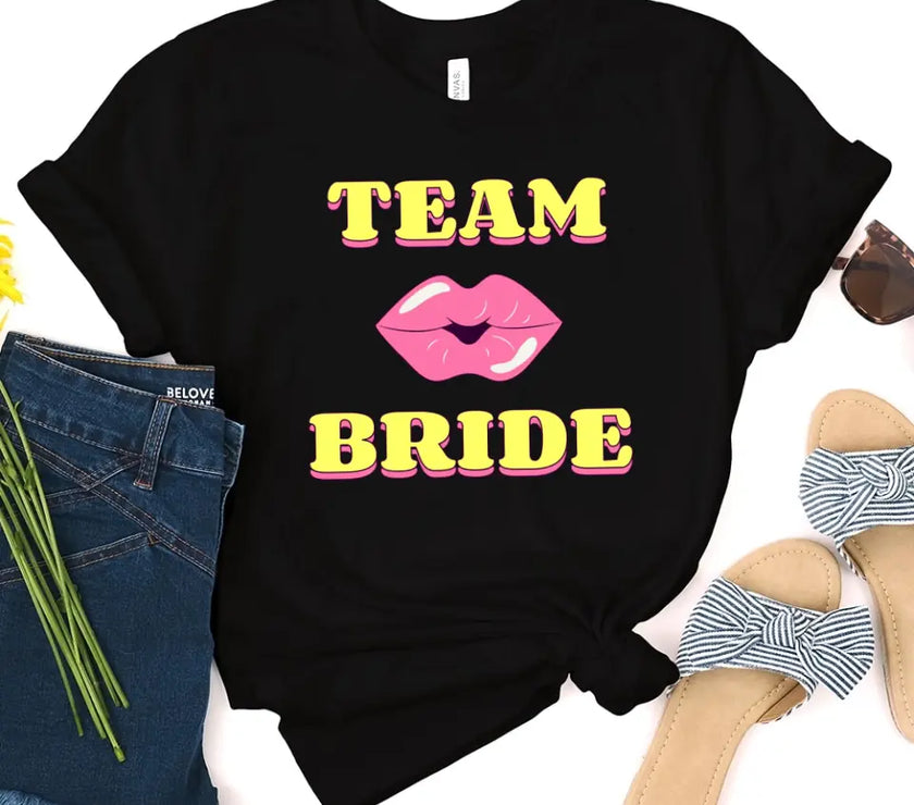 🍾 Team Bride & The Bride 💍 Bachelorette Party Matching T-Shirts