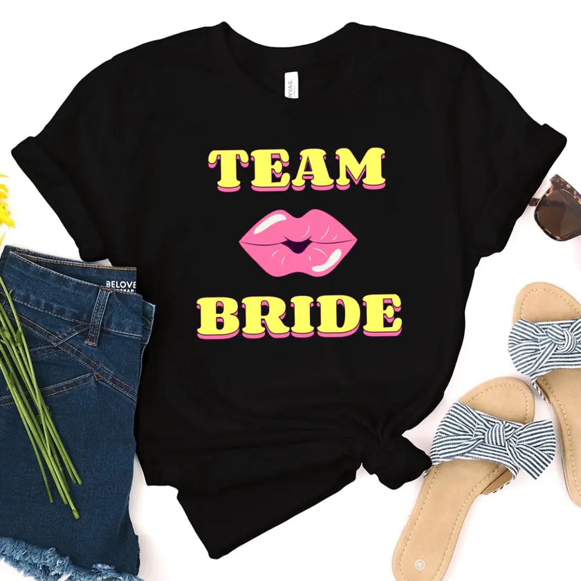 🍾 Team Bride & The Bride 💍 Bachelorette Party Matching T-Shirts