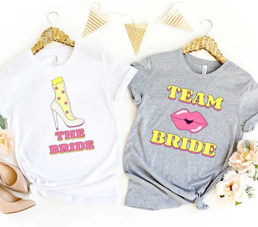 🍾 Team Bride & The Bride 💍 Bachelorette Party Matching T-Shirts