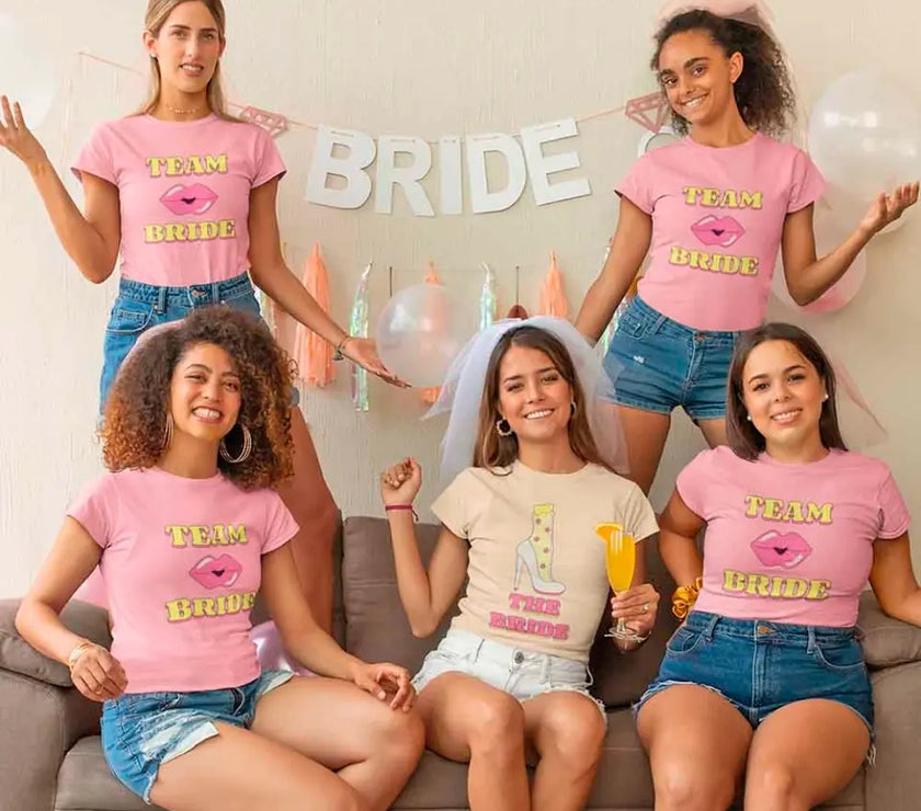 🍾 Team Bride & The Bride 💍 Bachelorette Party Matching T-Shirts