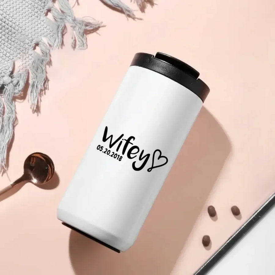 Hubby & Wifey Personalized 14oz Coffee Tumbler