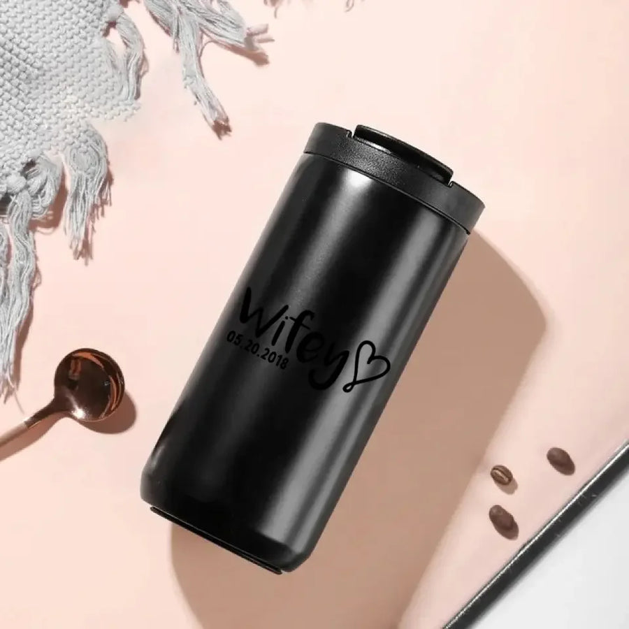 Hubby & Wifey Personalized 14oz Coffee Tumbler