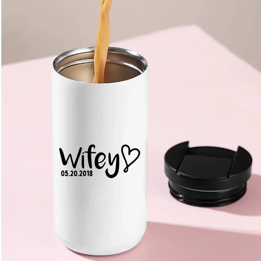 Hubby & Wifey Personalized 14oz Coffee Tumbler