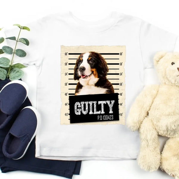 Camiseta personalizada con foto de la ficha policial de tu mascota