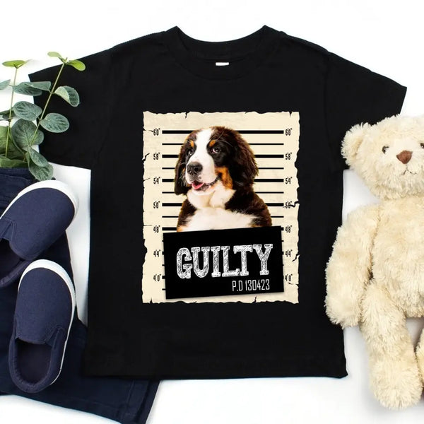 Camiseta personalizada con foto de la ficha policial de tu mascota