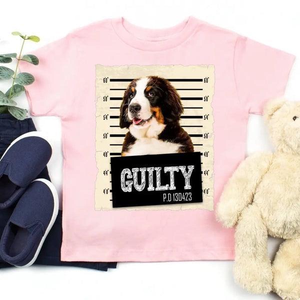 Camiseta personalizada con foto de la ficha policial de tu mascota