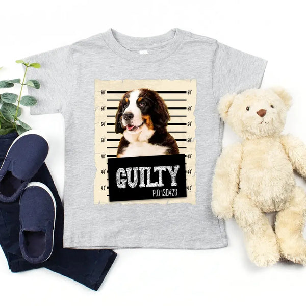 Camiseta personalizada con foto de la ficha policial de tu mascota